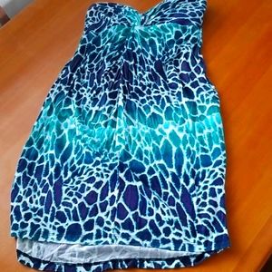 Tie die strapless Jersey dress